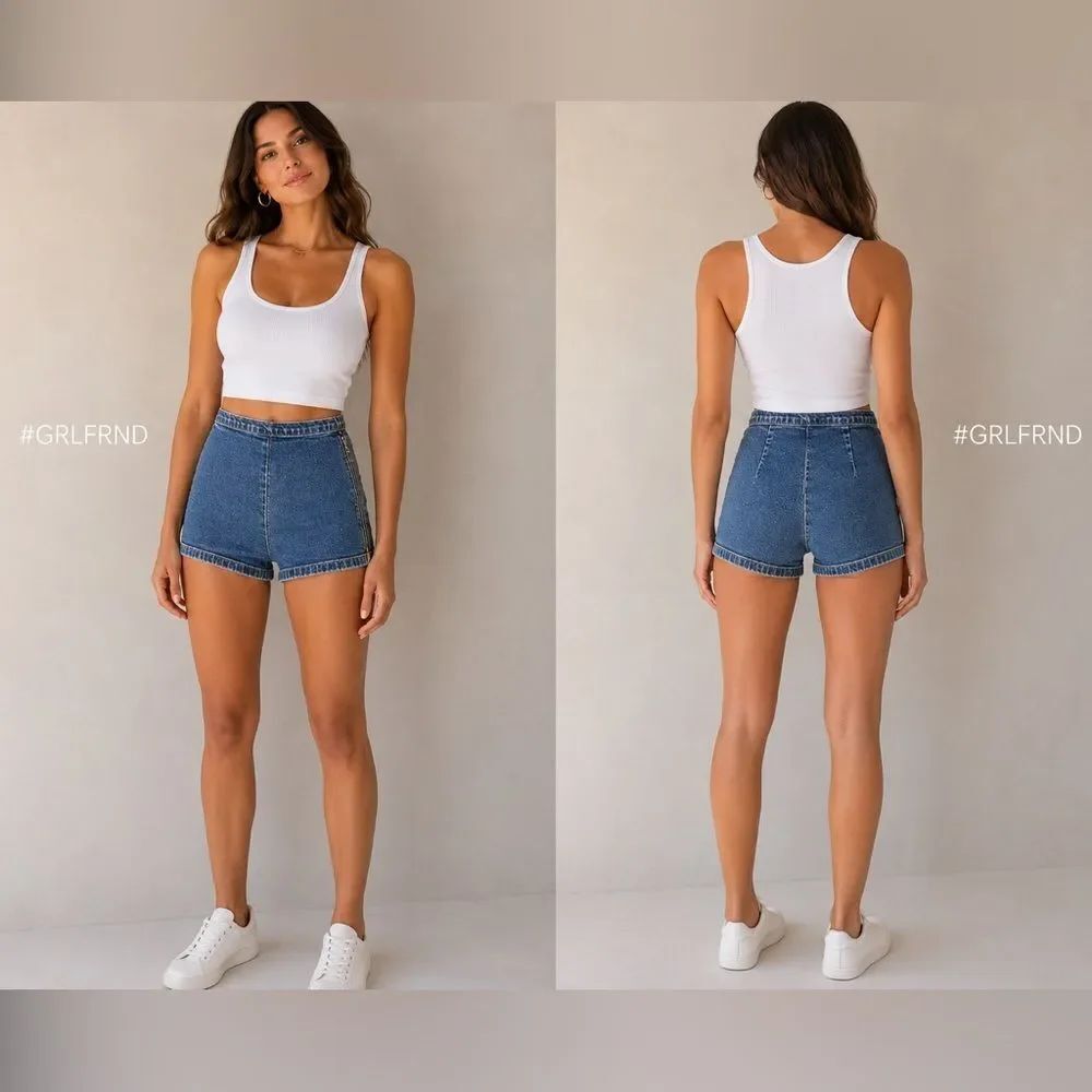 *GRLFRND* 🌺 Sz 27 Diane High Waist Denim Jean Shorts ⭐️ Hot Pants ⭐️